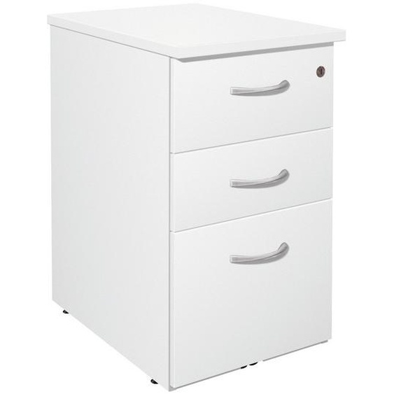 Caisson mélaminé hauteur bureau L.42 x P.60 x H.72 cm - Blanc