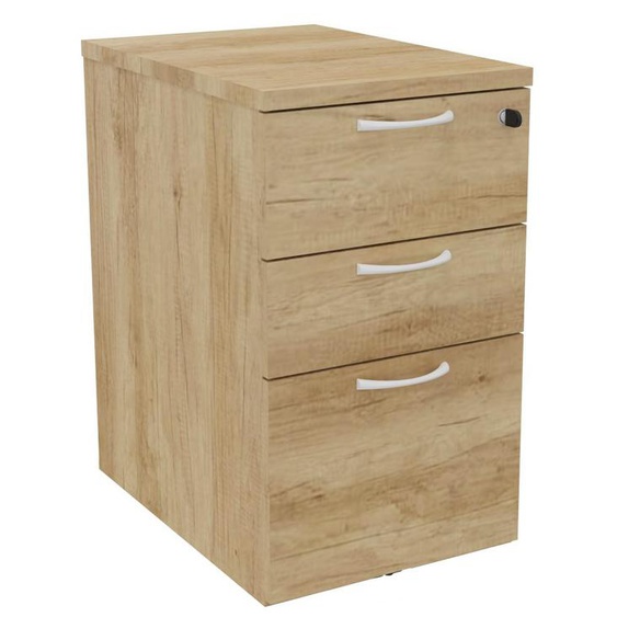 Caisson mélaminé hauteur bureau L.42 x P.60 x H.72 cm - Chêne Nebraska