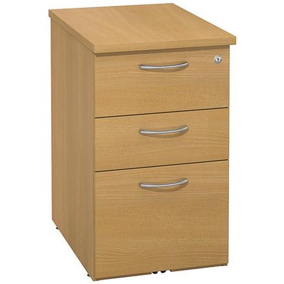 Caisson mélaminé hauteur bureau L.42 x P.60 x H.72 cm - Hêtre