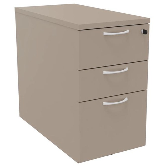 Caisson mélaminé hauteur bureau L.42 x P.80 x H.72 cm - Argile