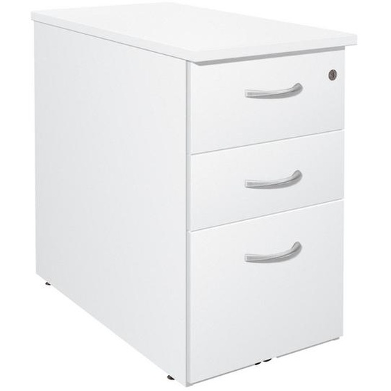 Caisson mélaminé hauteur bureau L.42 x P.80 x H.72 cm - Blanc