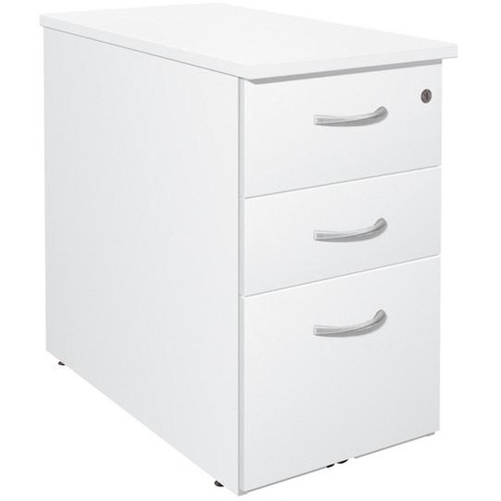 Caisson mélaminé hauteur bureau L.42 x P.80 x H.72 cm - Blanc