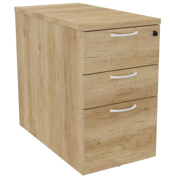 Caisson mélaminé hauteur bureau L.42 x P.80 x H.72 cm - Chêne Nebraska