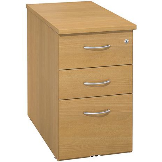 Caisson mélaminé hauteur bureau L.42 x P.80 x H.72 cm - Hêtre