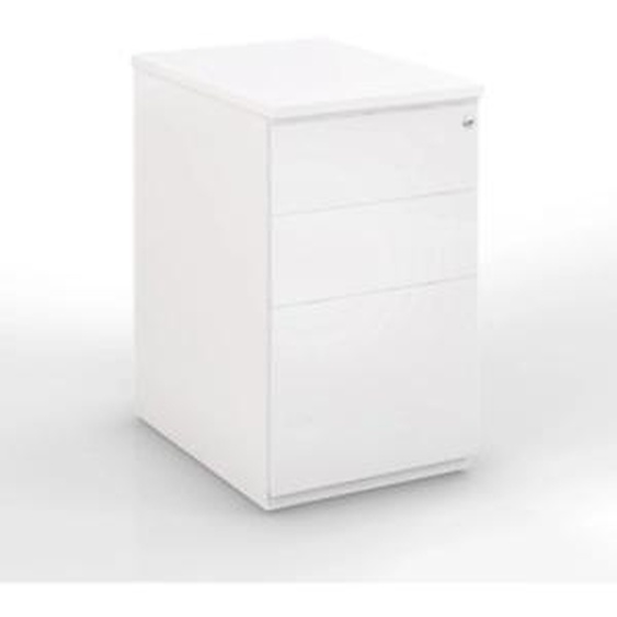 Caisson métal hauteur bureau L.42 x P.80 x H.72 cm - Corps Blanc - Top Blanc