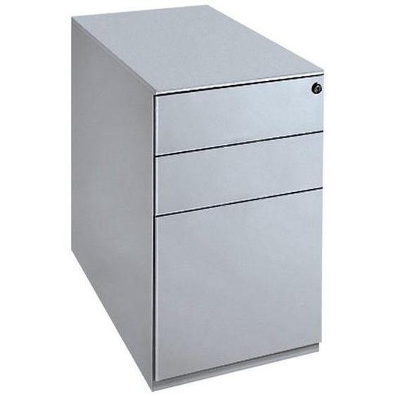 Caisson métal hauteur bureau Universal 3 tiroirs - P. 80 cm - Aluminium