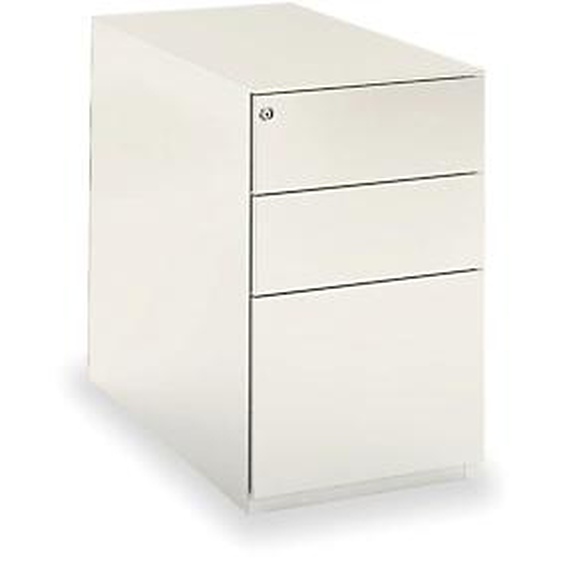 Caisson métal hauteur bureau Universal 3 tiroirs - Profondeur 60 cm - Blanc