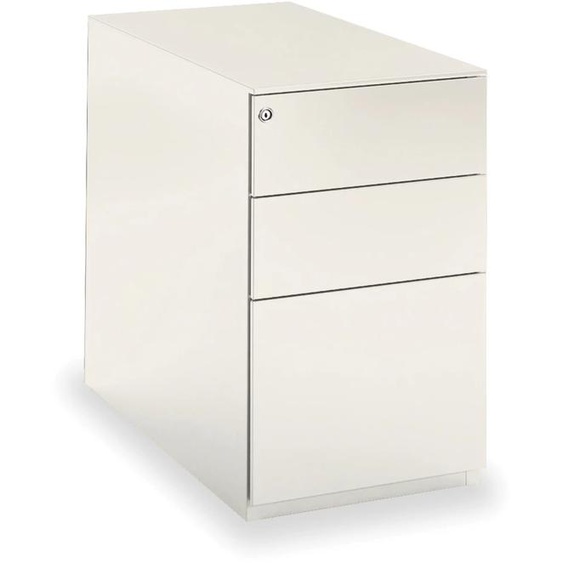 Caisson métal hauteur bureau Universal 3 tiroirs - Profondeur 80 cm - Blanc