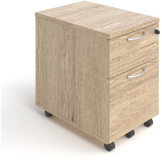 Caisson mobile 2 tiroirs L.42 x P.58 x H.60 cm - Chêne Nebraska