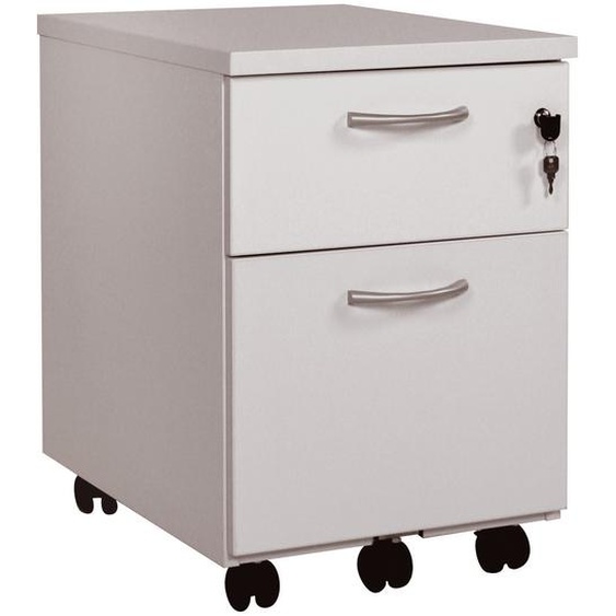 Caisson mobile 2 tiroirs L.42 x P.58 x H.60 cm - Gris