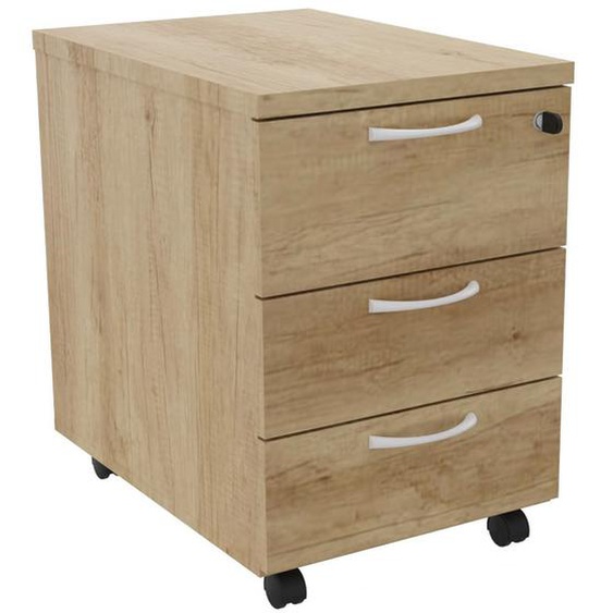 Caisson mobile 3 tiroirs L.42 x P.58 x H.60 cm - Chêne Nebraska