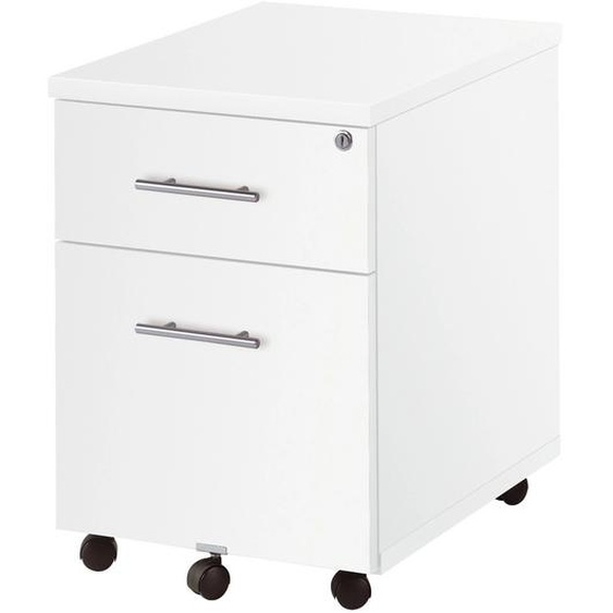 Caisson mobile Axiome - L.42 x H.58 x P.60 cm - 2 tiroirs - Blanc
