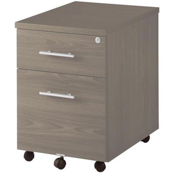 Caisson mobile Axiome - L.42 x H.58 x P.60 cm - 2 tiroirs - Chêne grisé