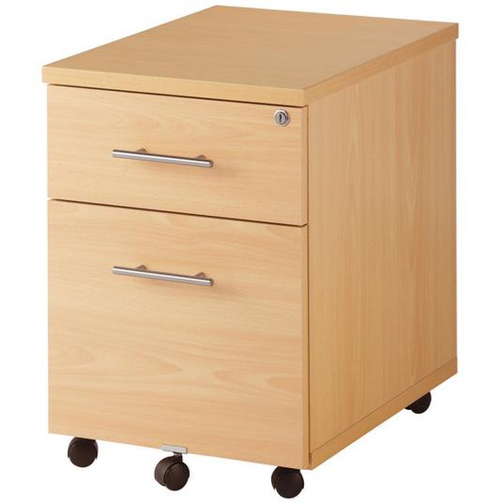 Caisson mobile Axiome - L.42 x H.58 x P.60 cm - 2 tiroirs - Chêne