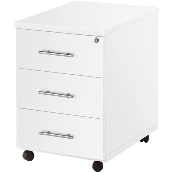 Caisson mobile Axiome - L.42 x H.58 x P.60 cm - 3 tiroirs - Blanc
