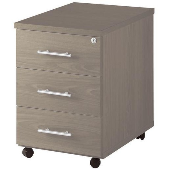 Caisson mobile Axiome - L.42 x H.58 x P.60 cm - 3 tiroirs - Chêne grisé