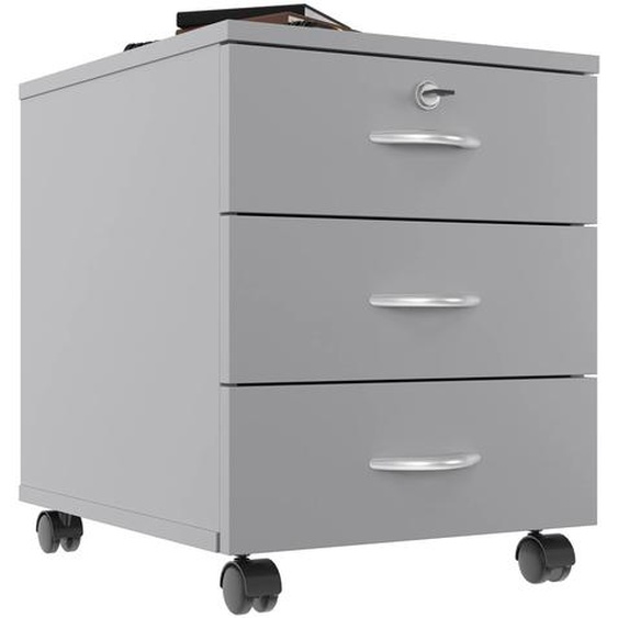 Caisson mobile Bois Starting 2 - 3 tiroirs - Gris / Aluminium