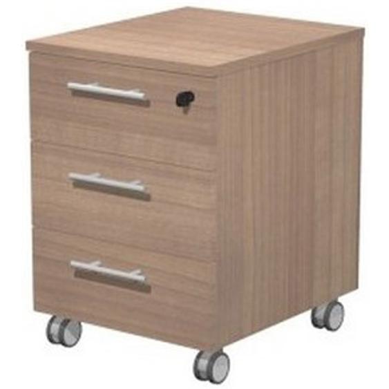 Caisson mobile Flore - L.42 x P.52 x H.61 - 3 tiroirs - Noyer