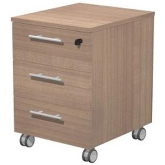Caisson mobile Flore - L.42 x P.52 x H.61 - 3 tiroirs - Noyer