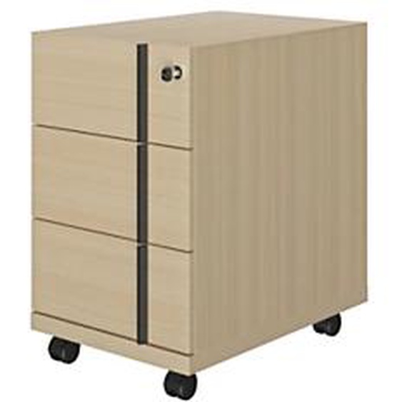 Caisson mobile Fusion - L.42 x P.60 x H.67 cm - 3 tiroirs - Chêne structuré