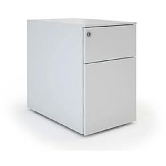 Caisson mobile métal petite largeur 2 tiroirs - Aluminium