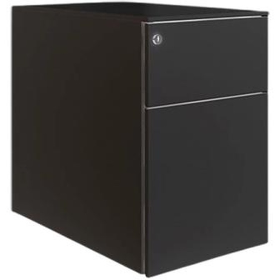 Caisson mobile métal petite largeur 2 tiroirs - Noir
