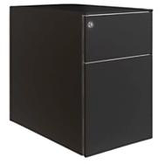 Caisson mobile métal petite largeur 2 tiroirs - Noir
