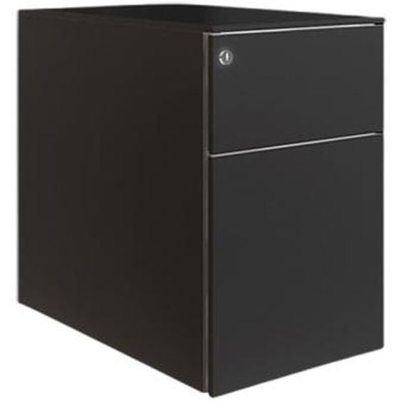 Caisson mobile métal petite largeur 2 tiroirs - Noir