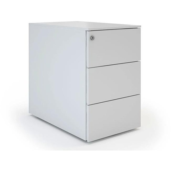 Caisson mobile métal petite largeur 3 tiroirs - Aluminium