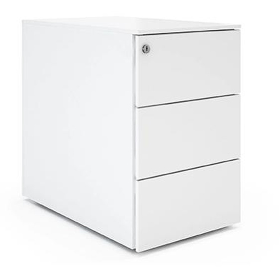 Caisson mobile métal petite largeur 3 tiroirs - Blanc