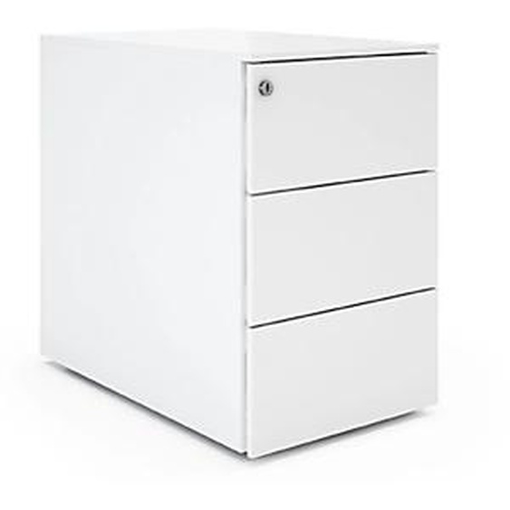 Caisson mobile métal petite largeur 3 tiroirs - Blanc