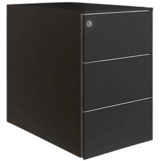 Caisson mobile métal petite largeur 3 tiroirs - Noir