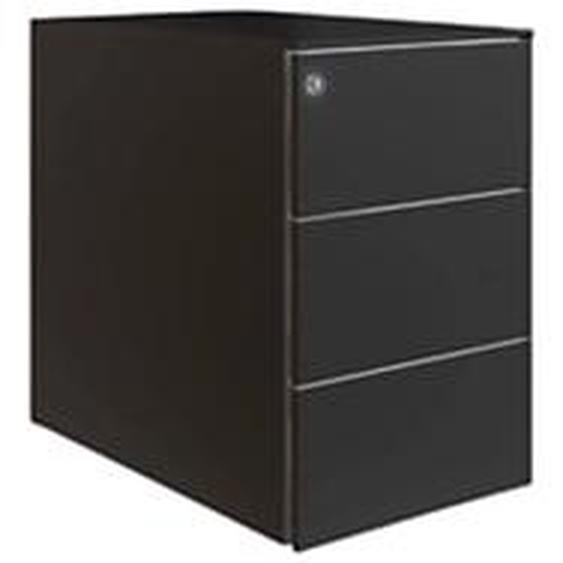 Caisson mobile métal petite largeur 3 tiroirs - Noir