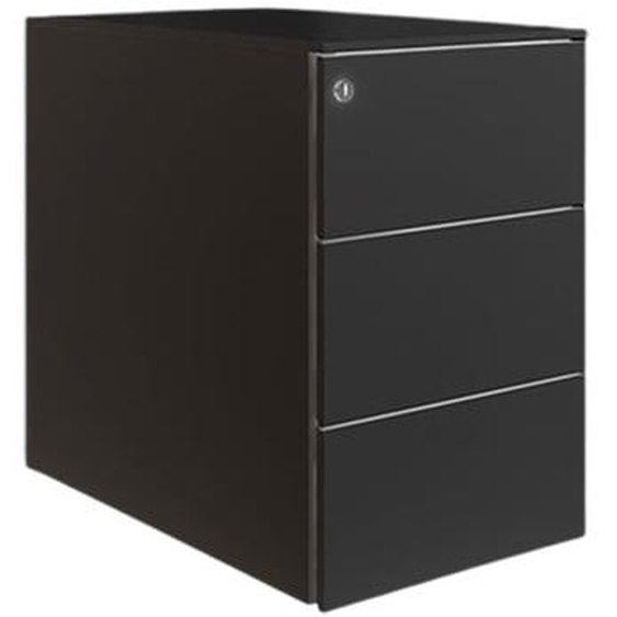 Caisson mobile métal petite largeur 3 tiroirs - Noir