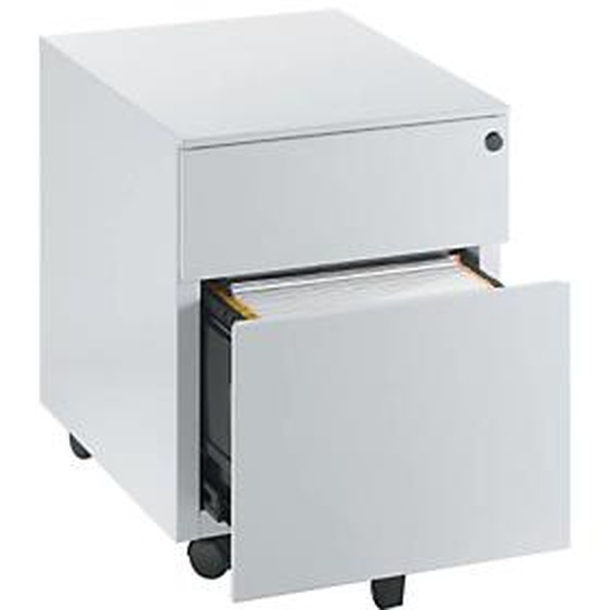 Caisson mobile métal Universal - 2 tiroirs - Aluminium