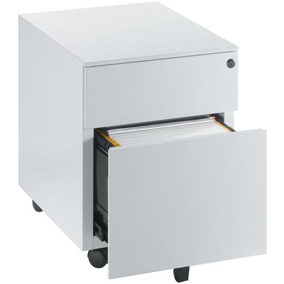 Caisson mobile métal Universal - 2 tiroirs avec serrure - Aluminium