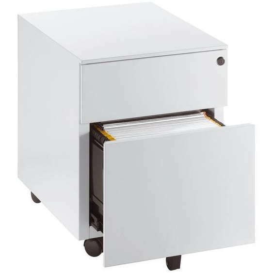 Caisson mobile métal Universal - 2 tiroirs avec serrure - Blanc