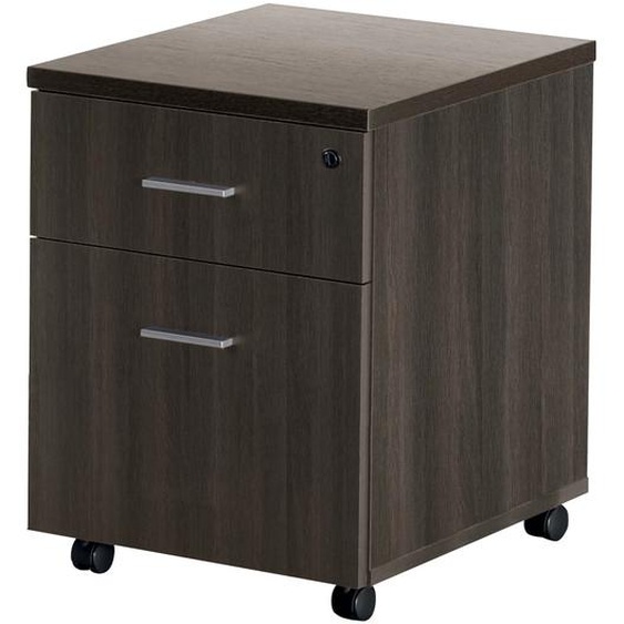 Caisson mobile Moka - L.40 x P.60 x H.55 cm - 2 tiroirs - Chêne café