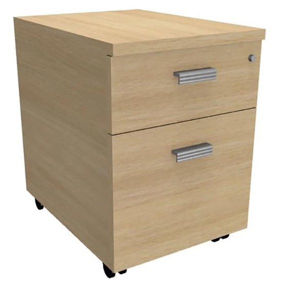 Caisson mobile Moka - L.40 x P.60 x H.55 cm - 2 tiroirs - Chêne clair