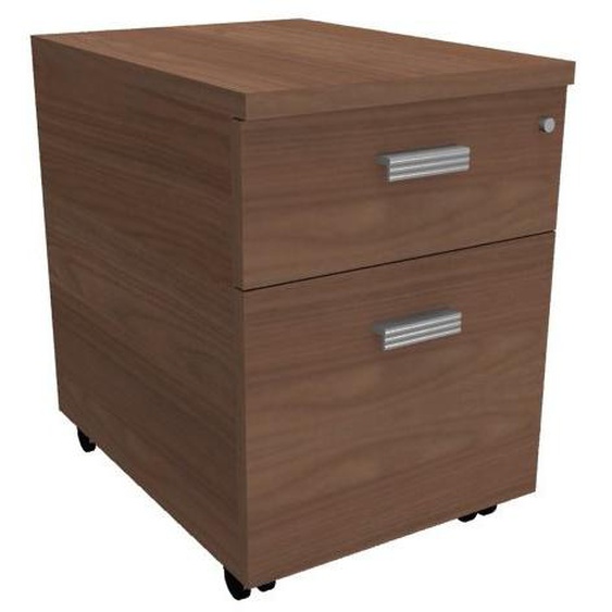 Caisson mobile Moka - L.40 x P.60 x H.55 cm - 2 tiroirs - Noyer
