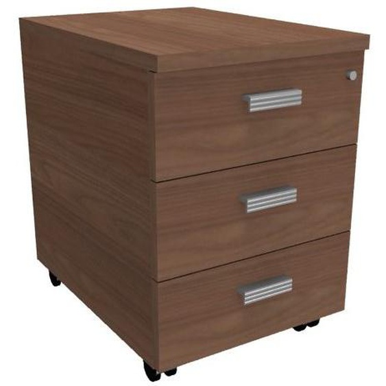 Caisson mobile Moka - L.40 x P.60 x H.55 cm - 3 tiroirs - Noyer