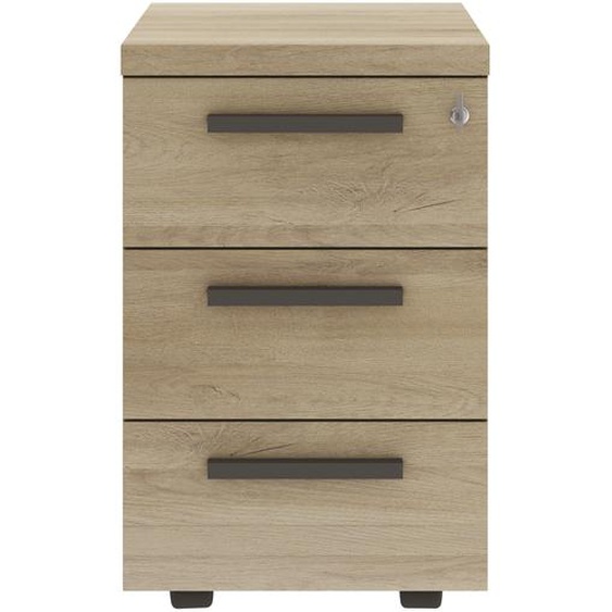 Caisson mobile Osiris - L.42 x P.60 x H.65 cm - 3 tiroirs - Chêne Bocage