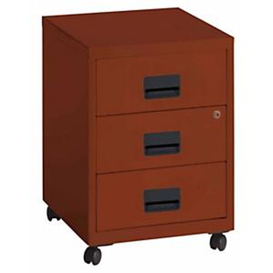 Caisson mobile Pratic - 3 tiroirs - Terracotta