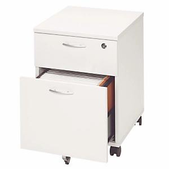 Caisson mobile Pronto - L.43 x P.42 x H.60 cm - 2 tiroirs - Blanc