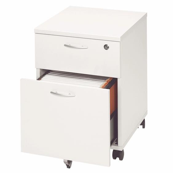 Caisson mobile Pronto - L.43 x P.42 x H.60 cm - 2 tiroirs - Blanc