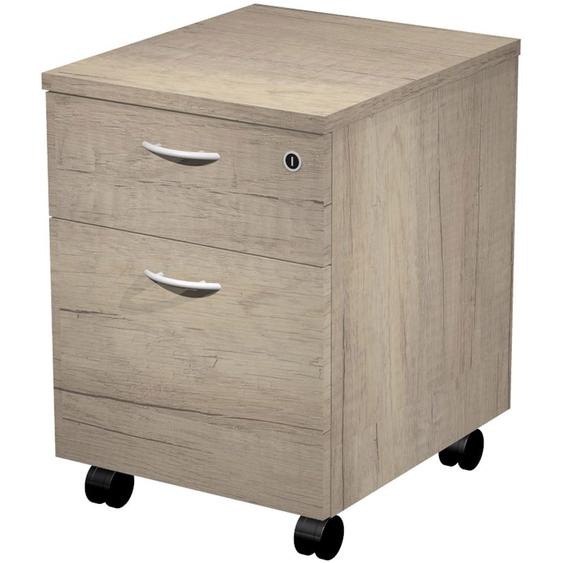 Caisson mobile Pronto - L.43 x P.42 x H.60 cm - 2 tiroirs - Chêne Canadien