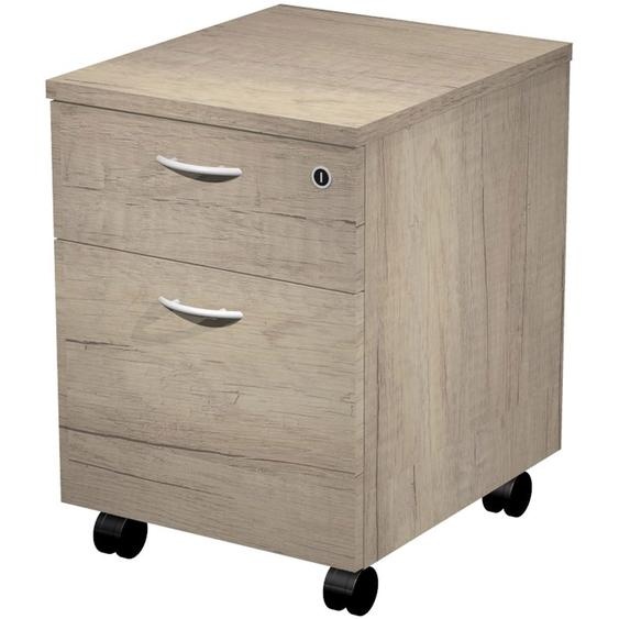 Caisson mobile Pronto - L.43 x P.42 x H.60 cm - 2 tiroirs - Chêne Canadien