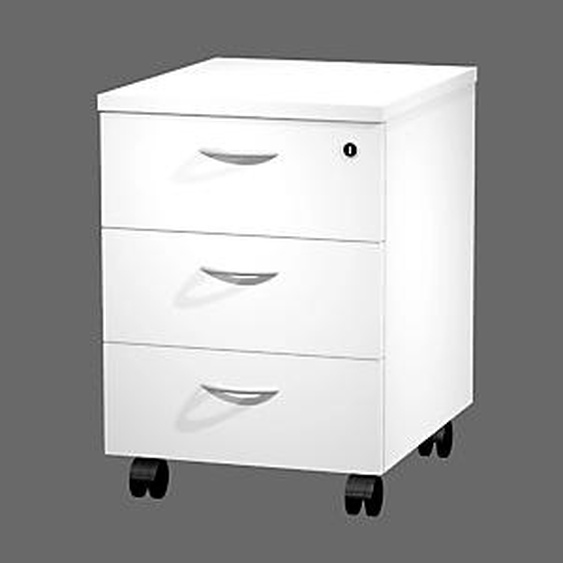 Caisson mobile Pronto - L.43 x P.42 x H.60 cm - 3 tiroirs - Blanc
