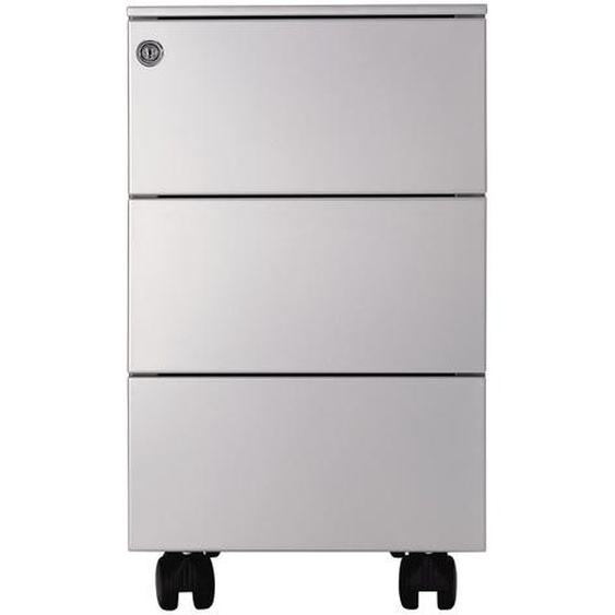 Caisson mobile Universal petite largeur - Métal - 3 tiroirs - Aluminium