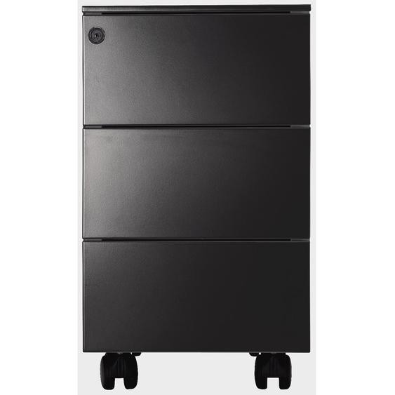 Caisson mobile Universal petite largeur - Métal - 3 tiroirs - Noir